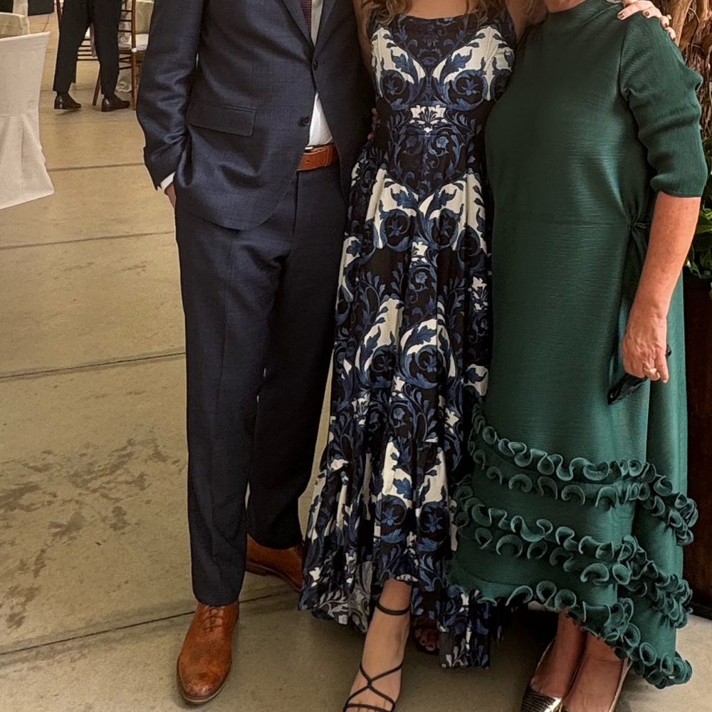 Alice + Olivia Navy and Cream Floral Maxi Dress